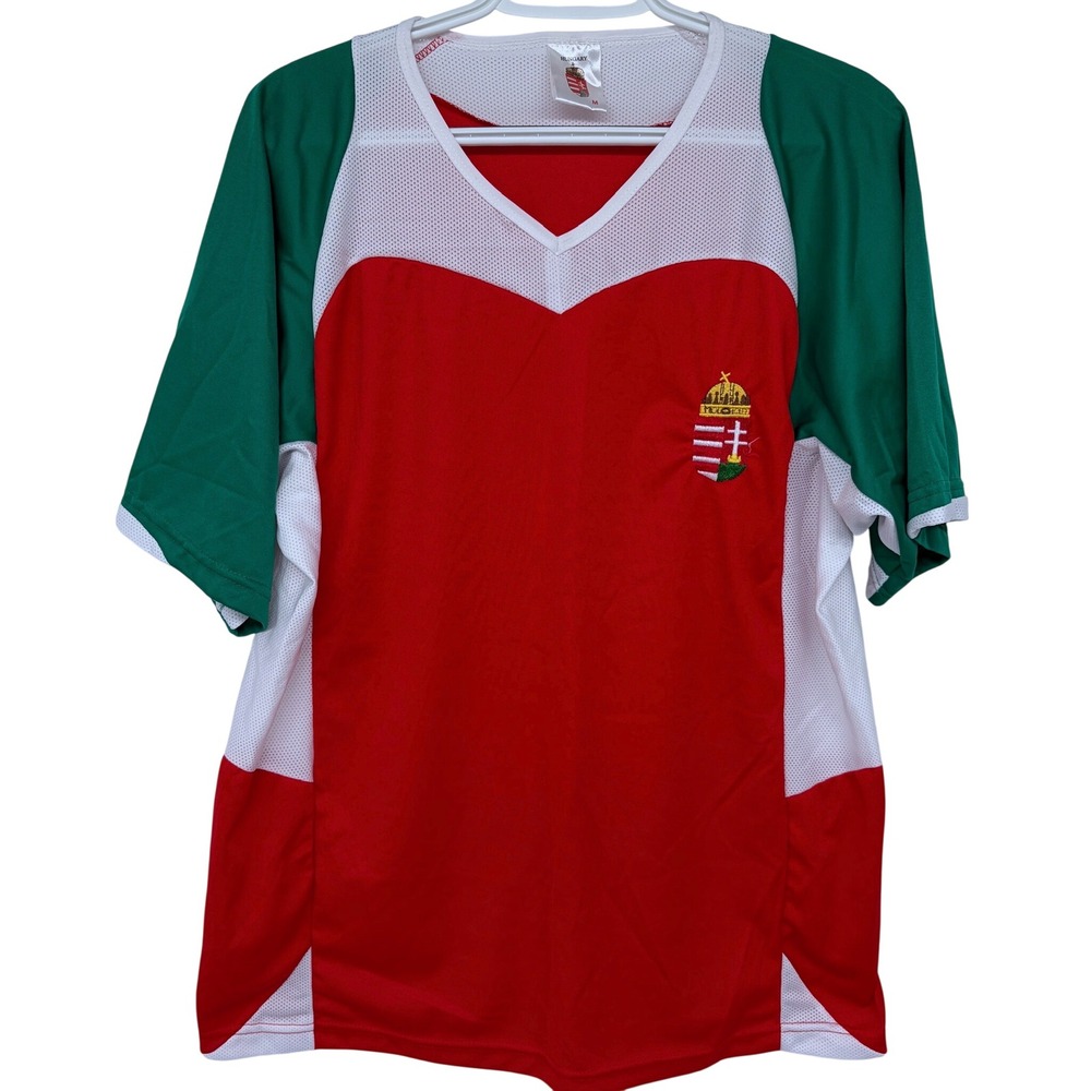 Hungary Soccer‎ Jersey Mens Medium Red White Green Futbol Sportswear